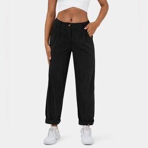 Halara Mid Rise Button Zipper Side Pocket Corduroy Casual Pants 💕